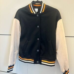 Ellison Black and Cream Bomber Jacket